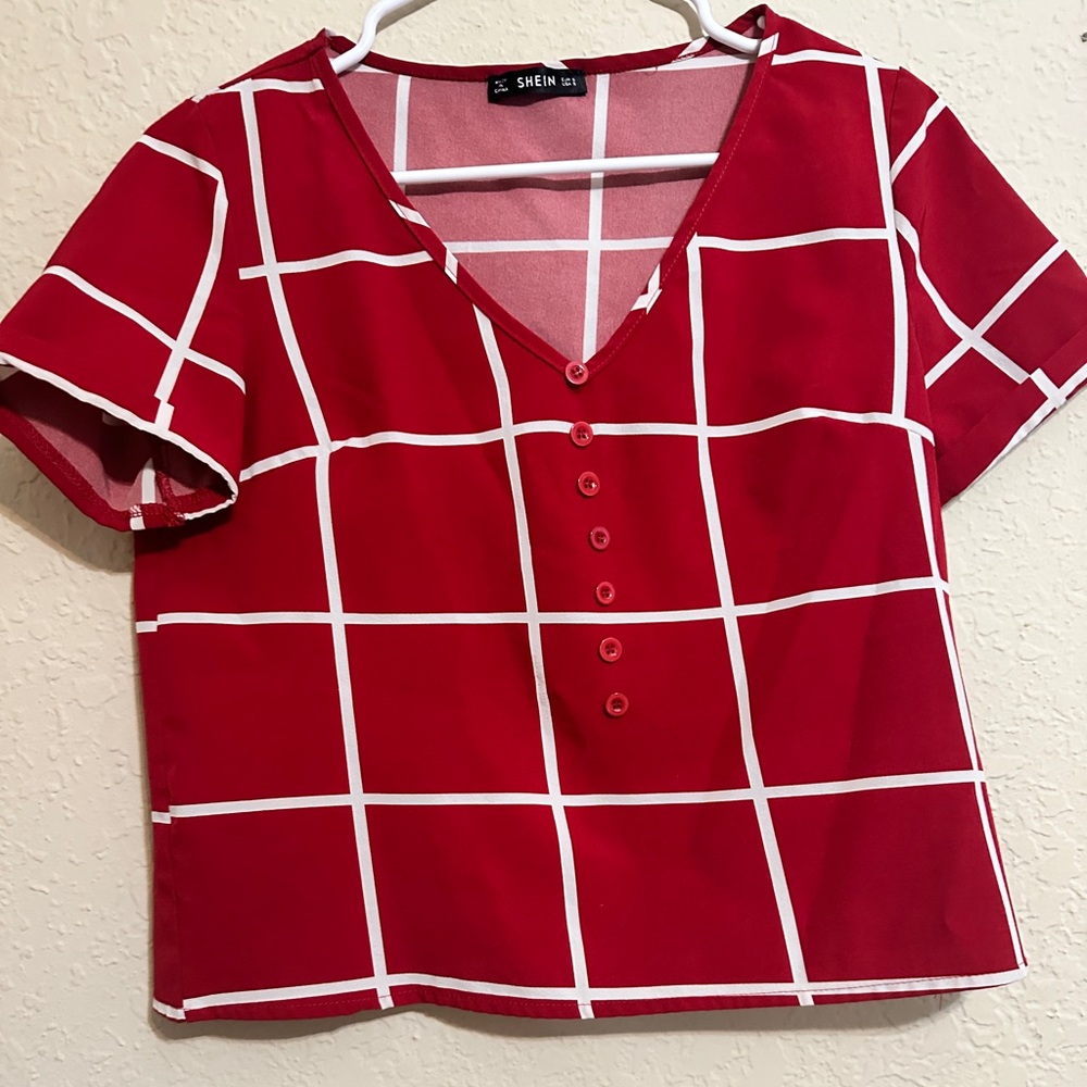 Women’s Red Striped Crop Top